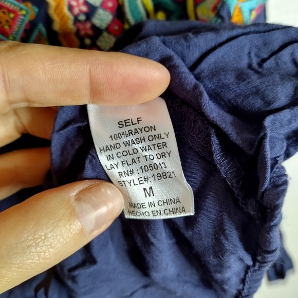 Savanna Jane Embroidered Tiered Long Sleeve Boho Blouse Sz M - Picture 6 of 9